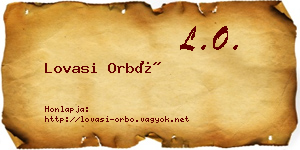 Lovasi Orbó névjegykártya